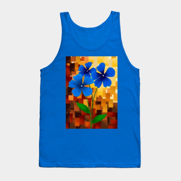 Blue Flowers Tank Top by Scratch